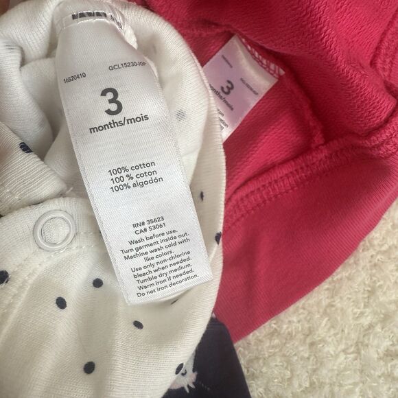 Carter's Baby Girls 3-Piece Outfit Set Size 3 Months Unicorn Pink NWT W/hoodie - Picture 8 of 10